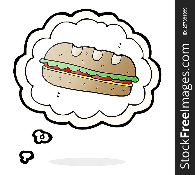 Thought Bubble Cartoon Huge Sandwich