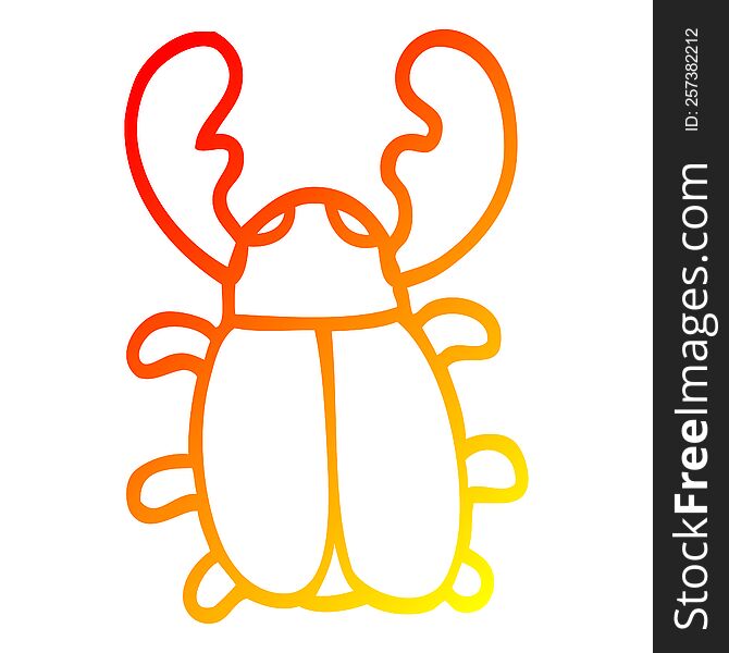 Warm Gradient Line Drawing Cartoon Huge Beetle