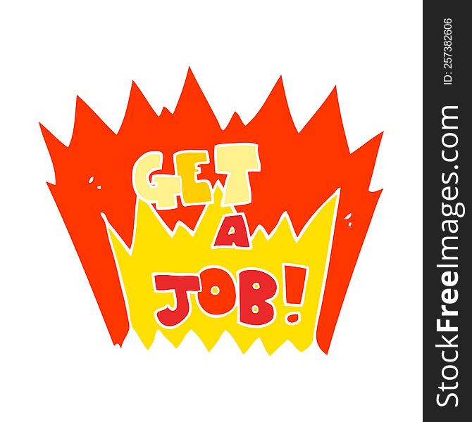 flat color illustration of Get A Job symbol. flat color illustration of Get A Job symbol