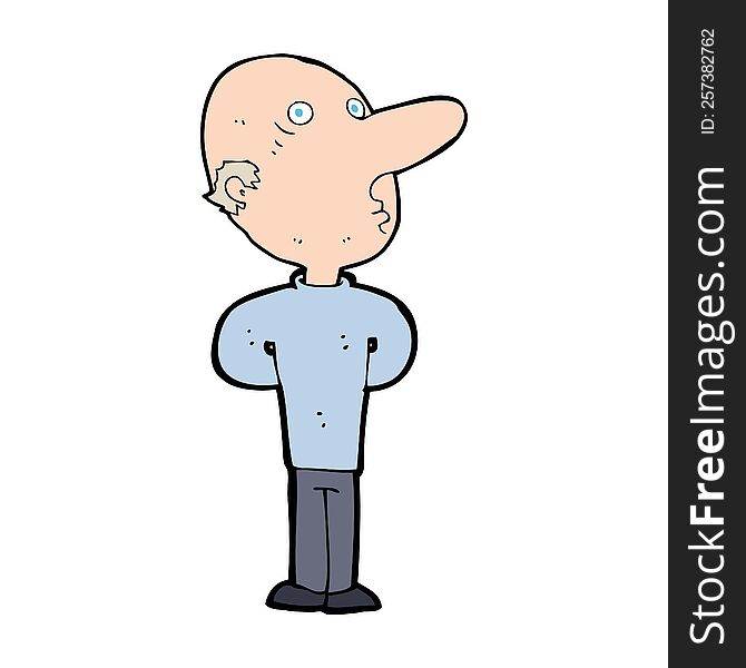 cartoon balding man