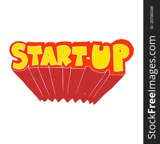 Flat Color Illustration Of A Cartoon Startup Symbol