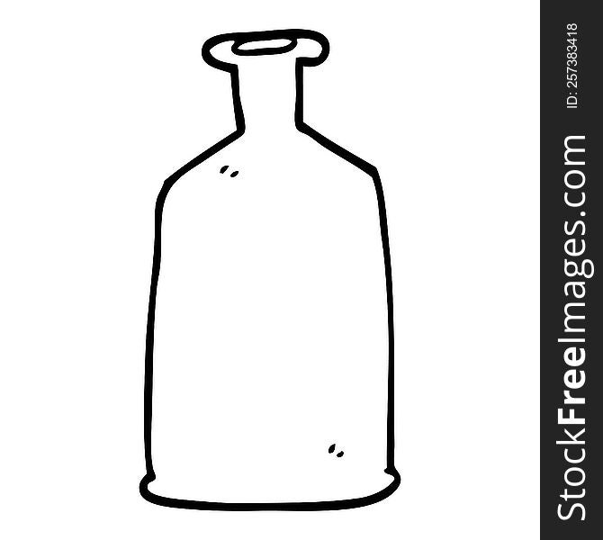 Line Drawing Cartoon Green Bottle