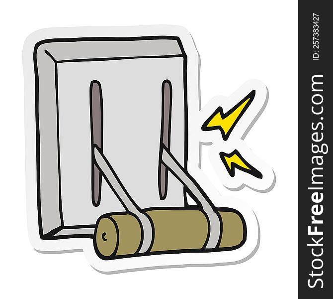 sticker of a cartoon electrical switch