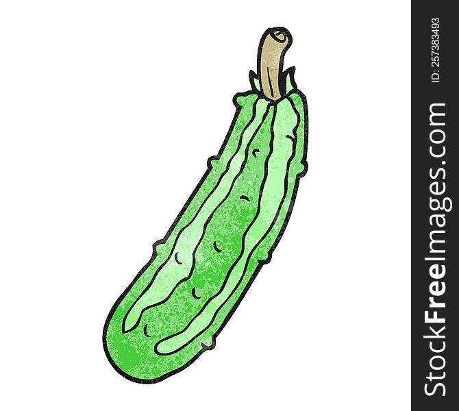 freehand textured cartoon zucchini