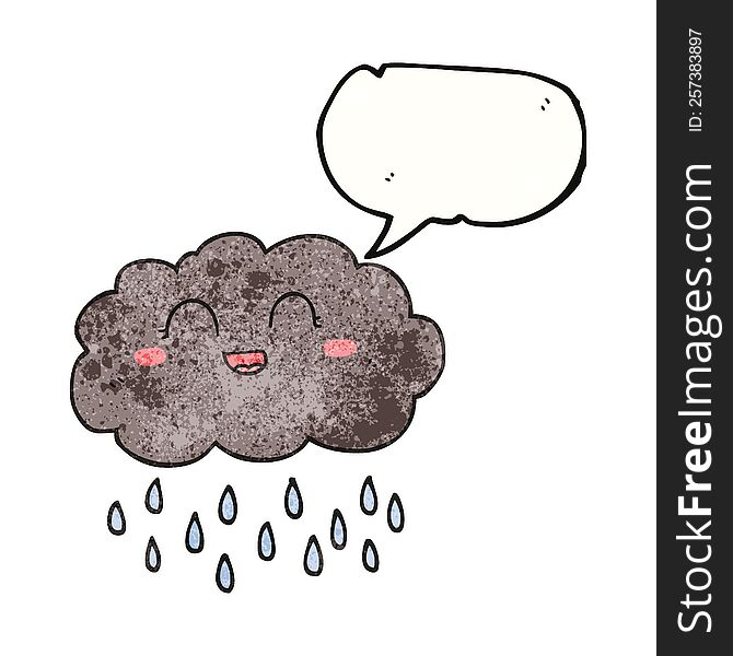Speech Bubble Textured Cartoon Rain Cloud