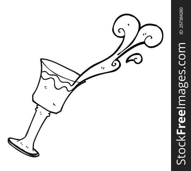 Black And White Cartoon Goblet Of Wine