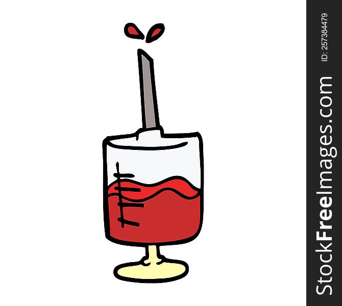cartoon doodle of a blood sample