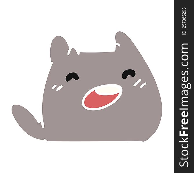 Cartoon Of A Kawaii Cat