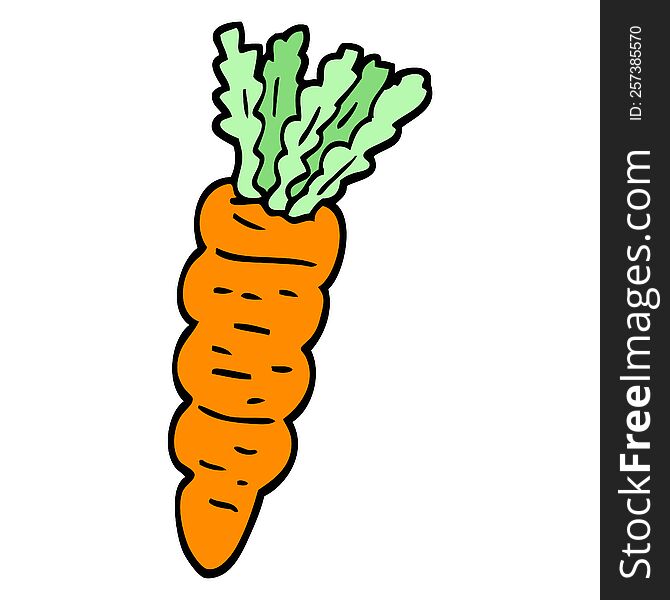 hand drawn doodle style cartoon carrot