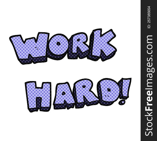 cartoon work hard symbol