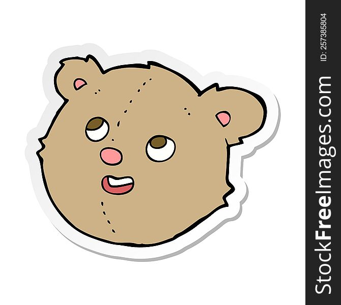 Sticker Of A Cartoon Teddy Bear Head