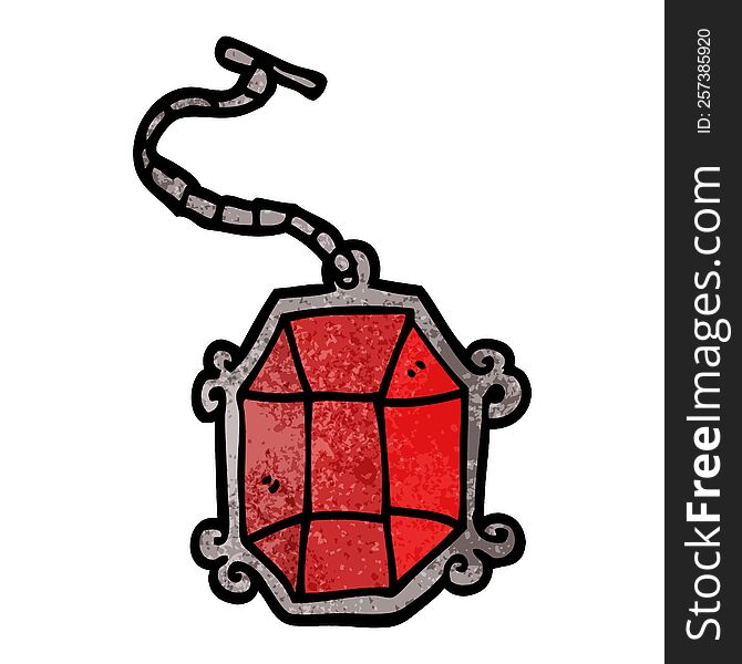 cartoon doodle ruby pendant