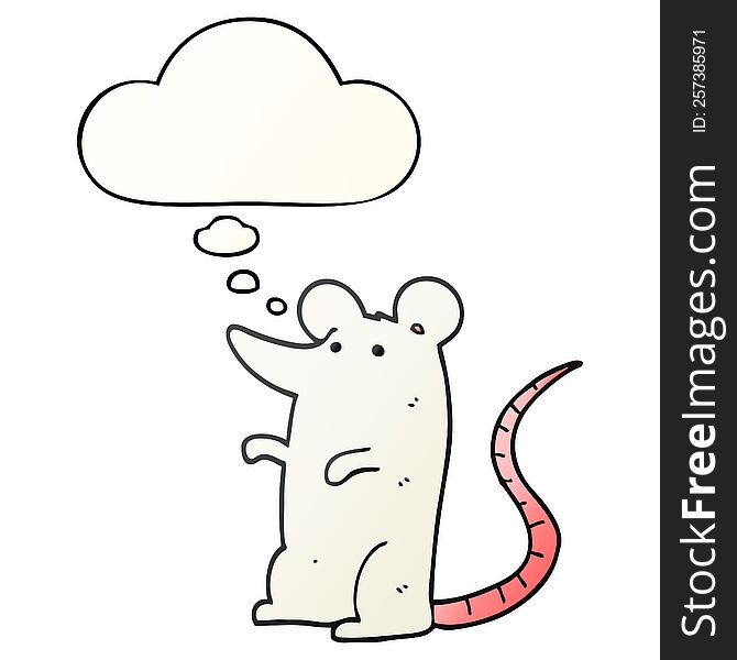 Cartoon Rat And Thought Bubble In Smooth Gradient Style