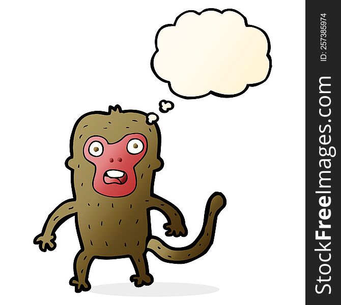 Cartoon Monkey With Thought Bubble