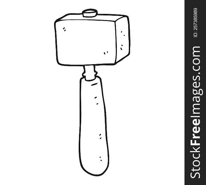 black and white cartoon mallet