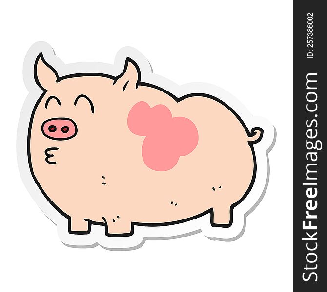 sticker of a cartoon pig