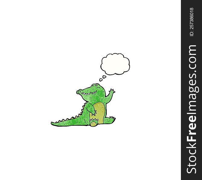 friendly cartoon alligator