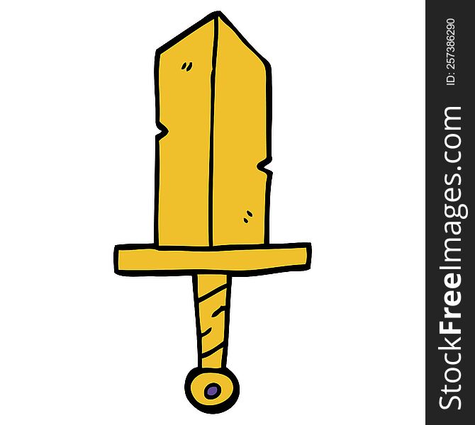 cartoon doodle golden dagger