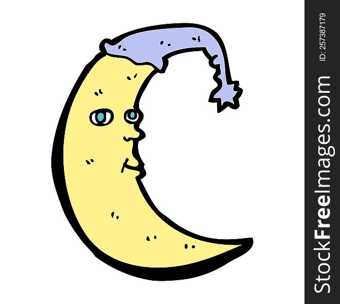 Sleepy Moon Cartoon