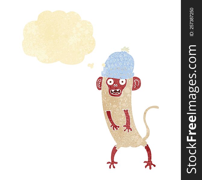 Cartoon Crazy Monkey With Thought Bubble