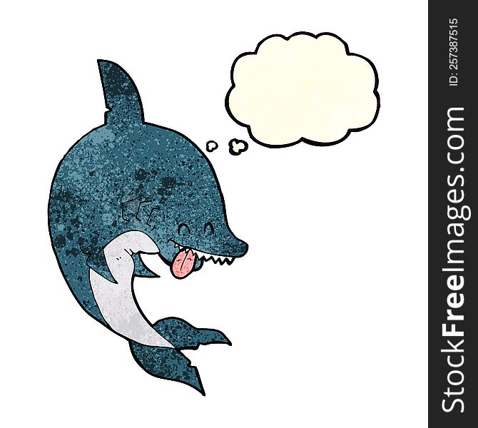 funny cartoon shark with thought bubble