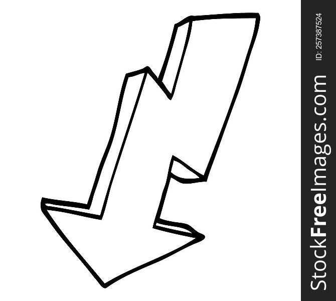 line drawing cartoon lightning bolt