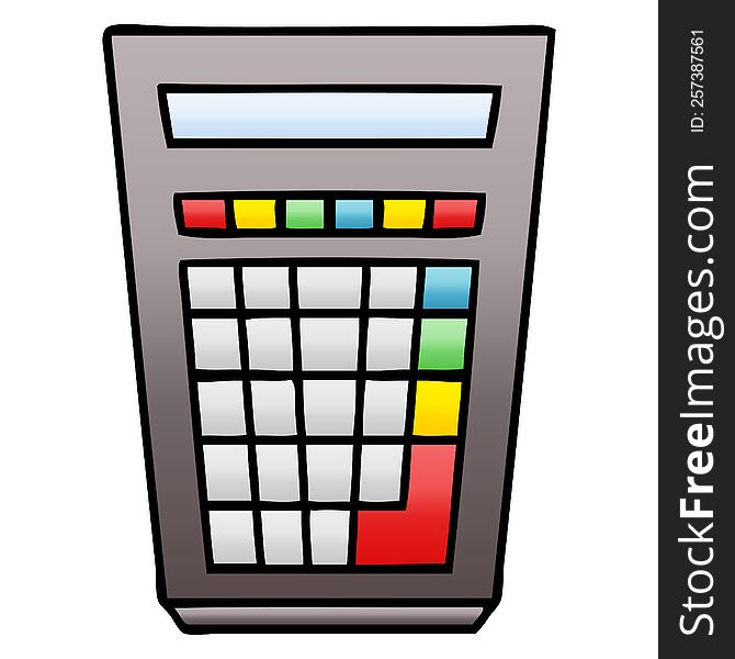 quirky gradient shaded cartoon calculator