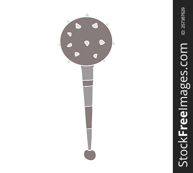 Flat Color Style Cartoon Medieval Mace