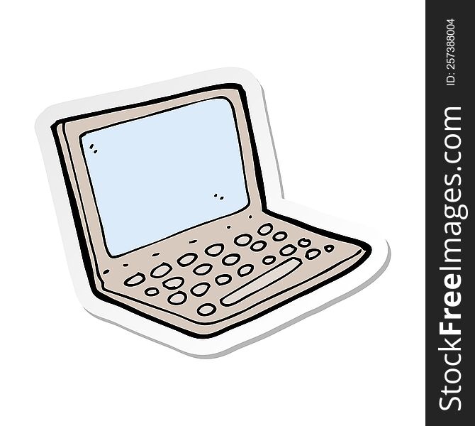 Sticker Of A Cartoon Laptop Computer