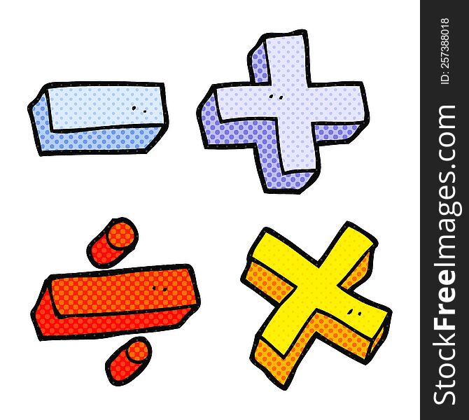 cartoon math symbols