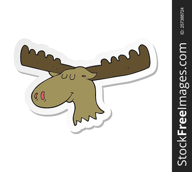 Sticker Of A Cartoon Moose