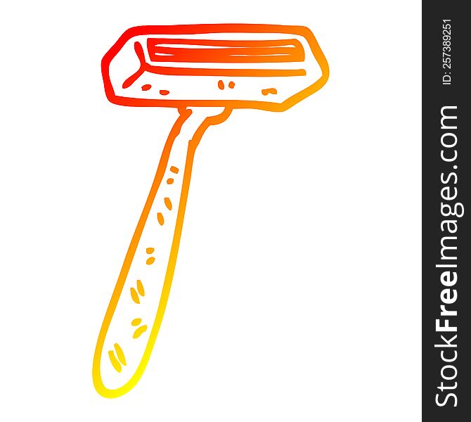 warm gradient line drawing of a cartoon disposable razor