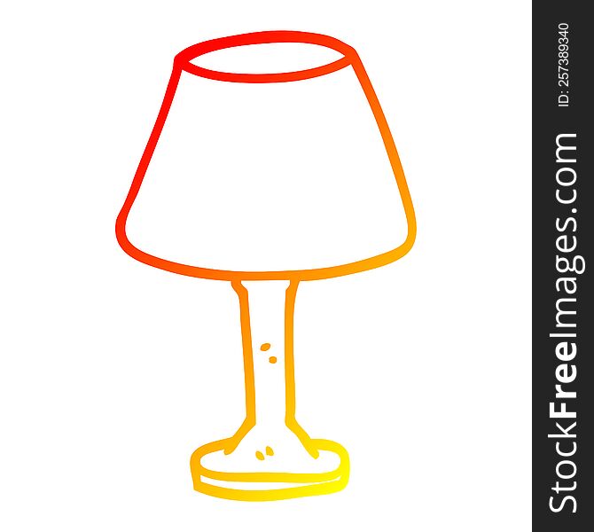warm gradient line drawing of a cartoon decorative lamp