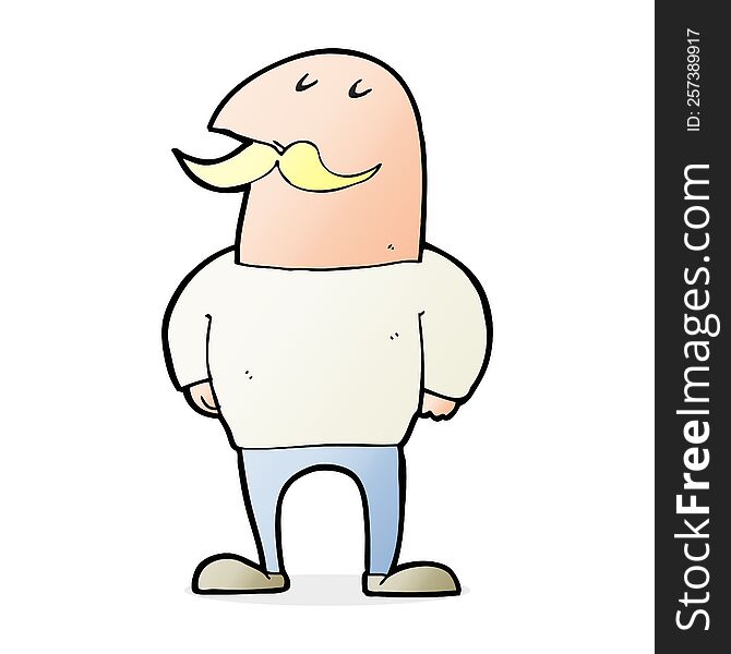 Cartoon Bald Man With Mustache