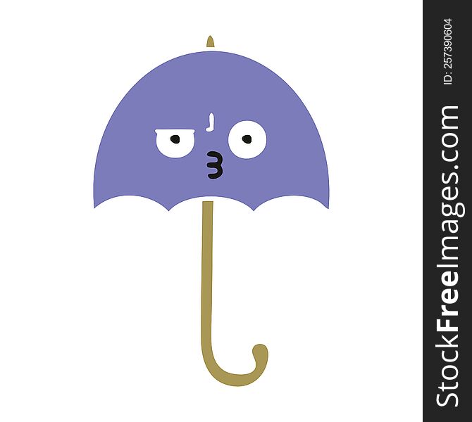 Flat Color Retro Cartoon Umbrella