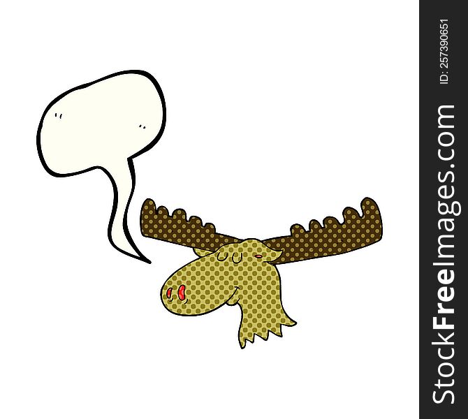 freehand drawn comic book speech bubble cartoon moose