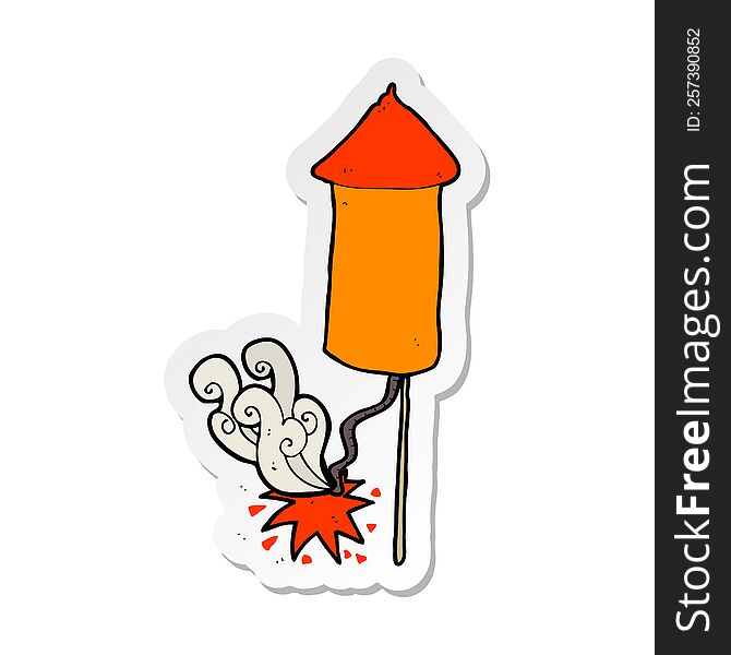 sticker of a cartoon firework