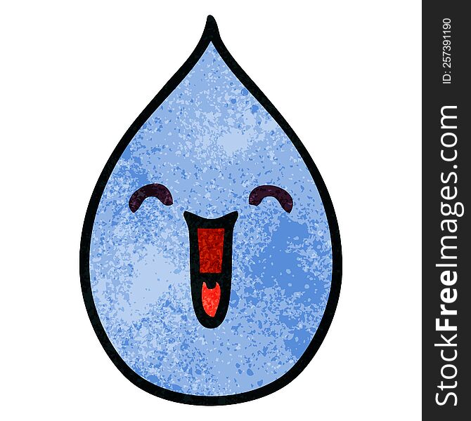 Quirky Hand Drawn Cartoon Emotional Rain Drop