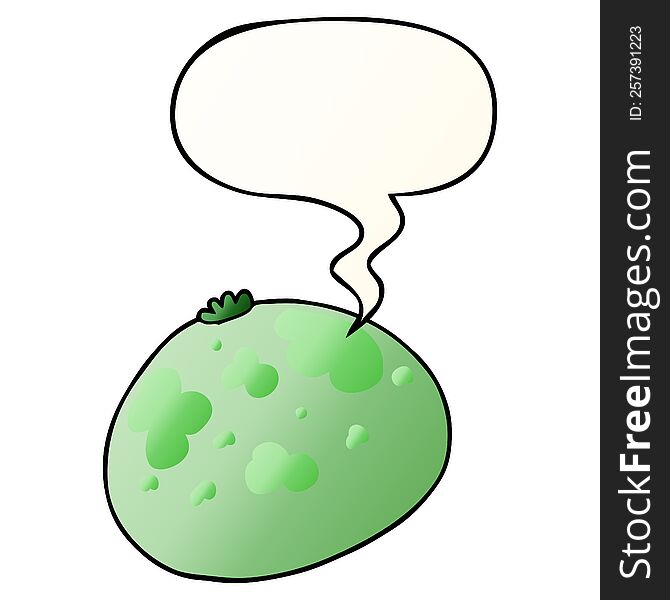 Cartoon Squash And Speech Bubble In Smooth Gradient Style