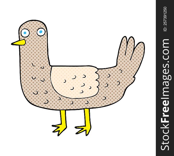 freehand drawn cartoon bird