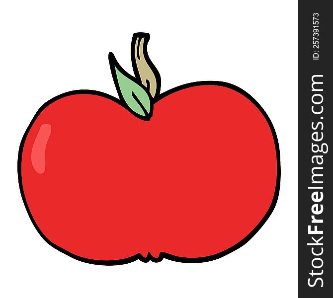 Cartoon Doodle Juicy Apple