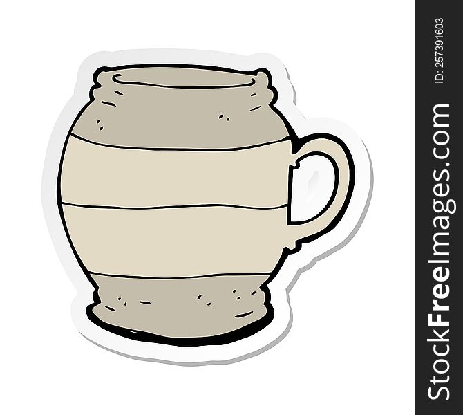 sticker of a cartoon big mug