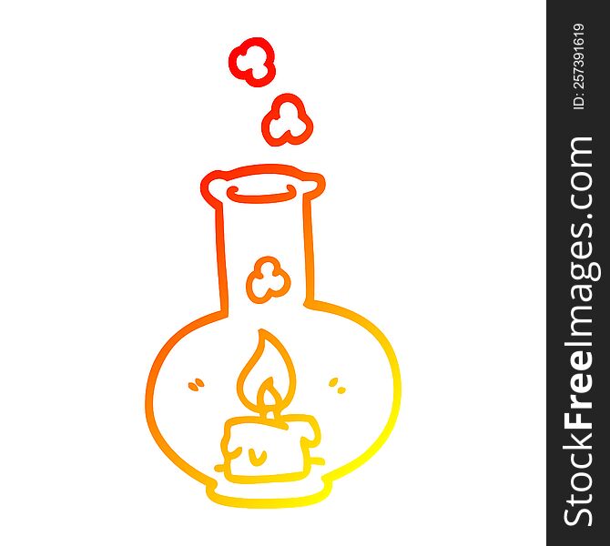 warm gradient line drawing of a cartoon old glass storm lamp