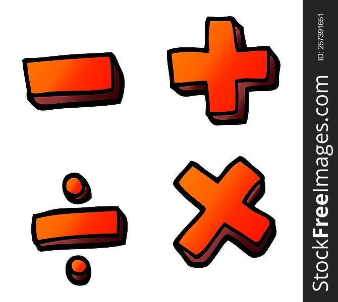 vector gradient illustration cartoon math symbols