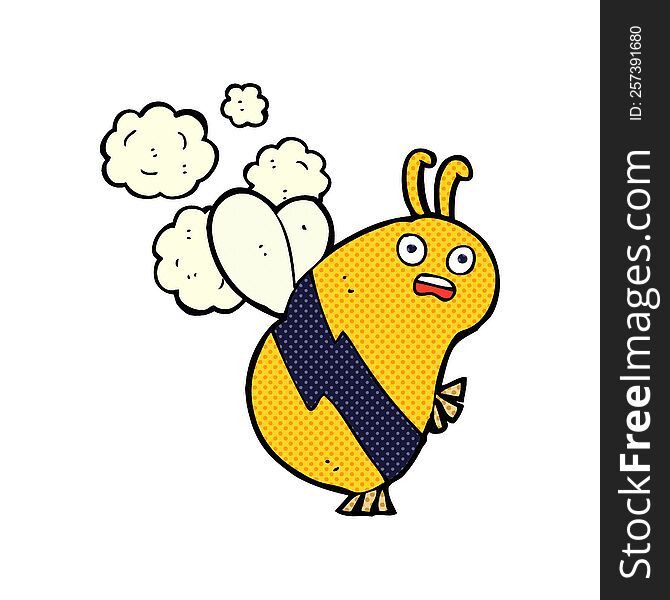 cartoon flying bee. cartoon flying bee