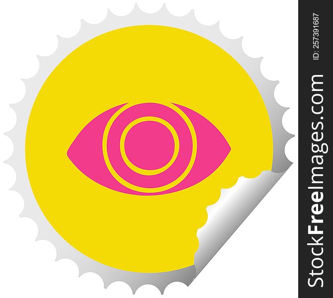 Circular Peeling Sticker Cartoon Eye