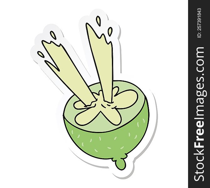 sticker of a quirky hand drawn cartoon lime