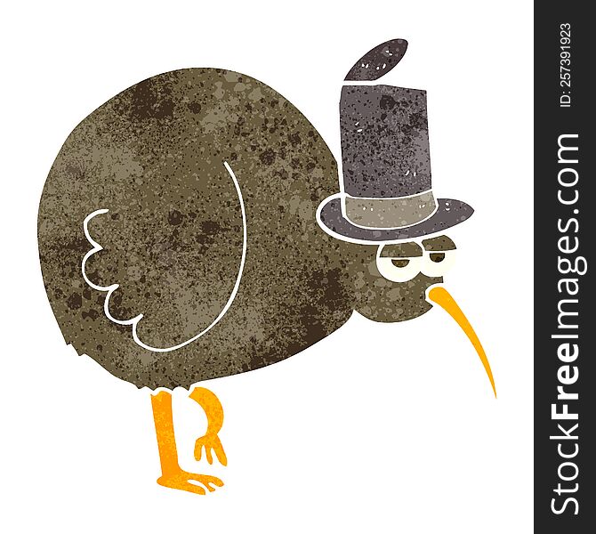 Retro Cartoon Kiwi Bird
