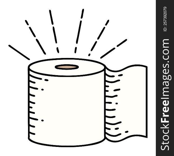 illustration of a traditional tattoo style toilet paper