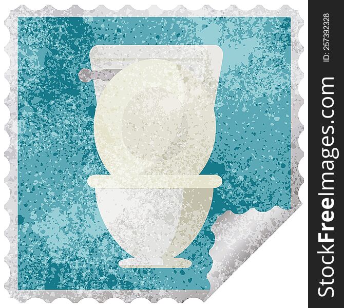 Open Toilet Graphic Vector Illustration Square Sticker Stamp